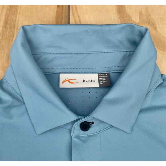 Kjus Golf Polo Shirt Men's Comfortable, Quality, Sweat Wicking Blue Sz. Large 52 - Picture 5 of 7